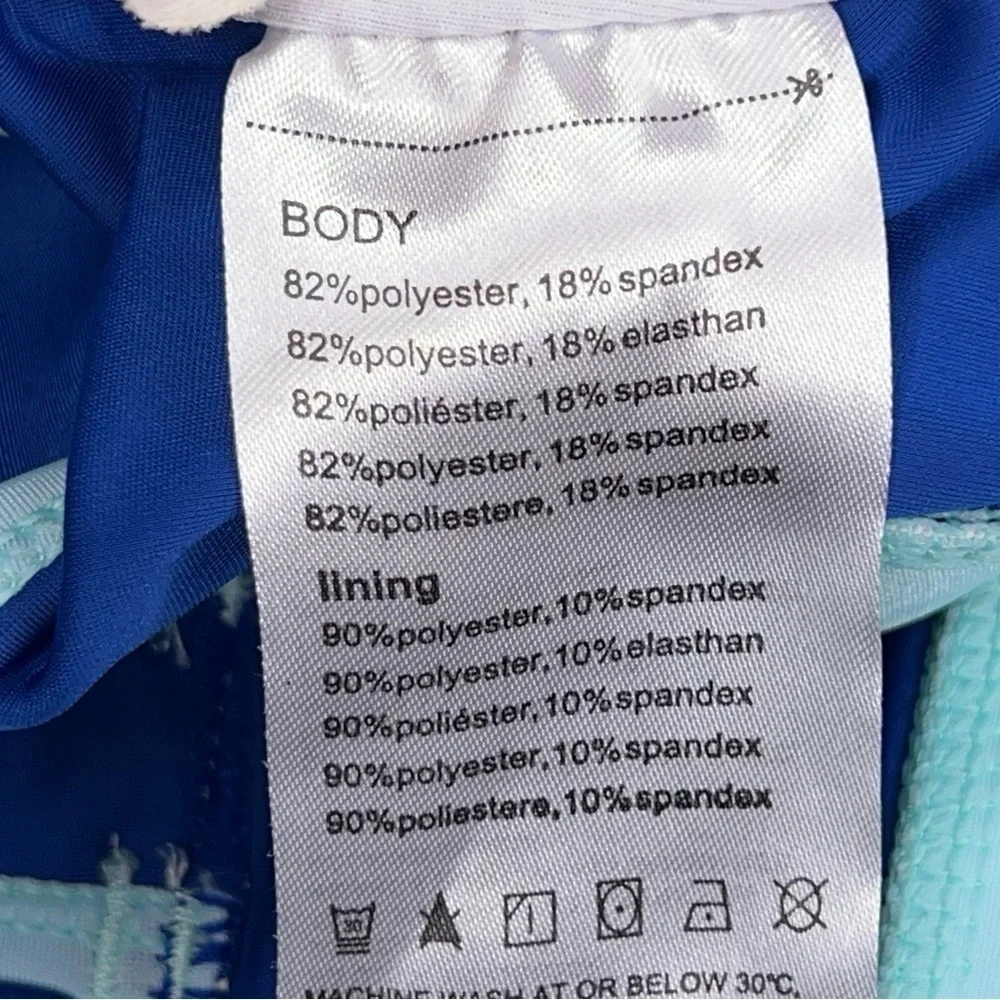 New Size XL Baleaf Bikini Set 2 Piece Blue Two Tone Colorblock UPF 50 Swimwear